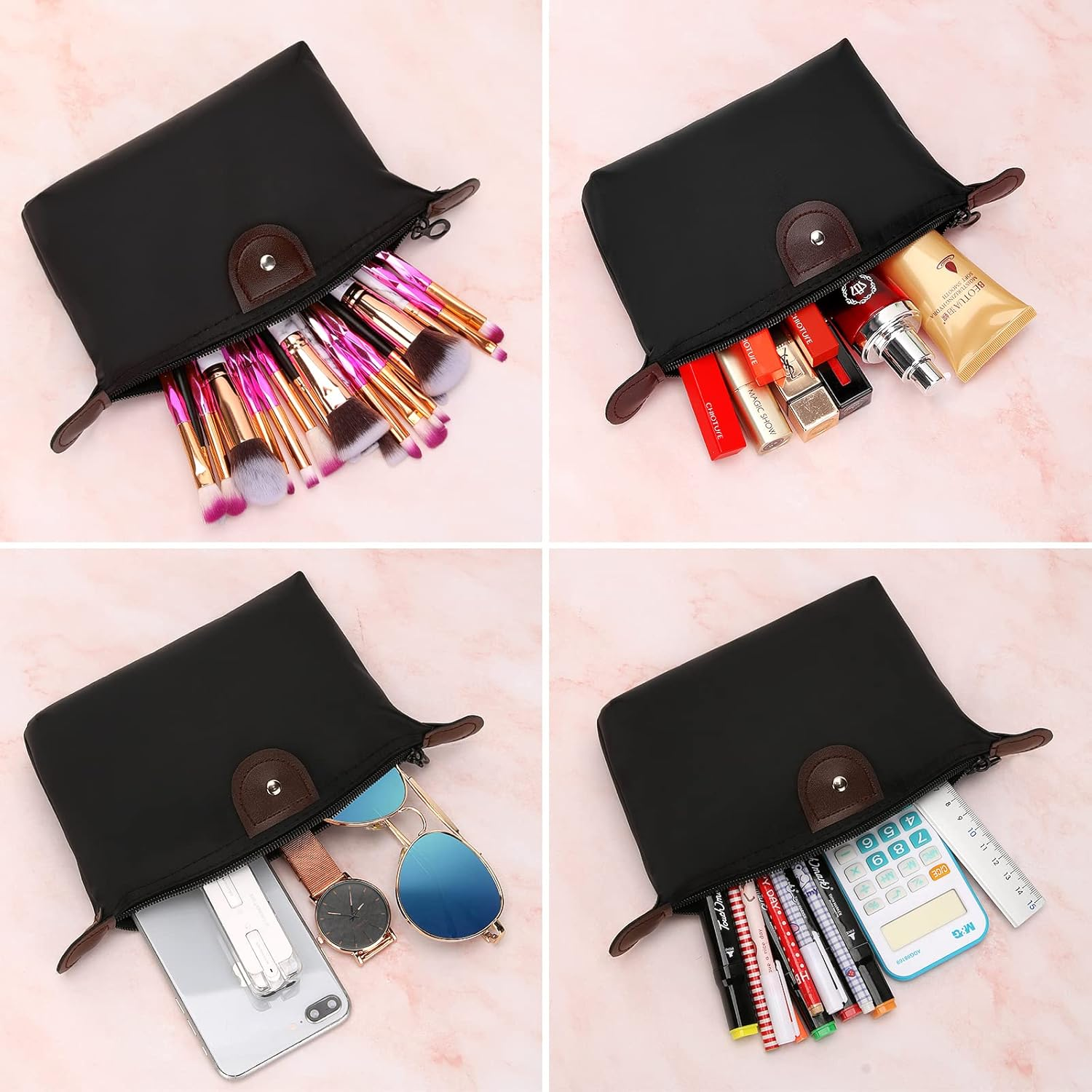 HAOGUAGUA 5 Pieces Cute Small Makeup Bags for Purse, Waterproof Mini Zipper Cosmetic Bags, Luggage Accessories for Travel, 5PCS Style 3 image number 3