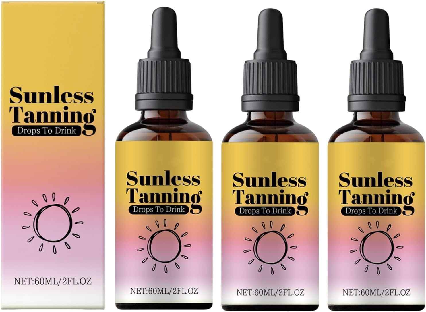 60Ml Oral Tanning Drops, Sunless Tanning Drops to Drink, Nourishing and Moisturizing Bronzing Tanner (1PCS)