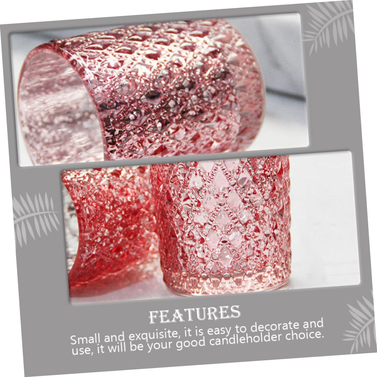 CORHAD 12Pcs Embossed Glass Candle Cups Mosaic Candle Holders for Wedding Decorations image number 3