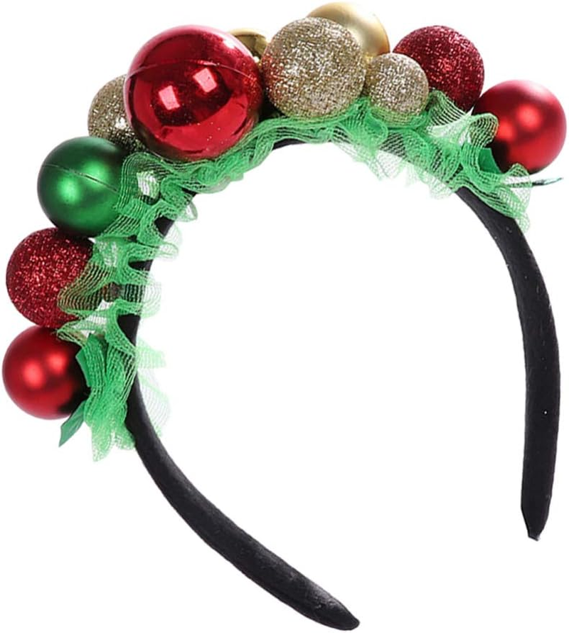 KESYOO Christmas Heabands Cute Glitter Xmas Ball Bell Headwear Hair Hoop Hairband for Kids Xmas Holiday Hair Accessories Party Favors
