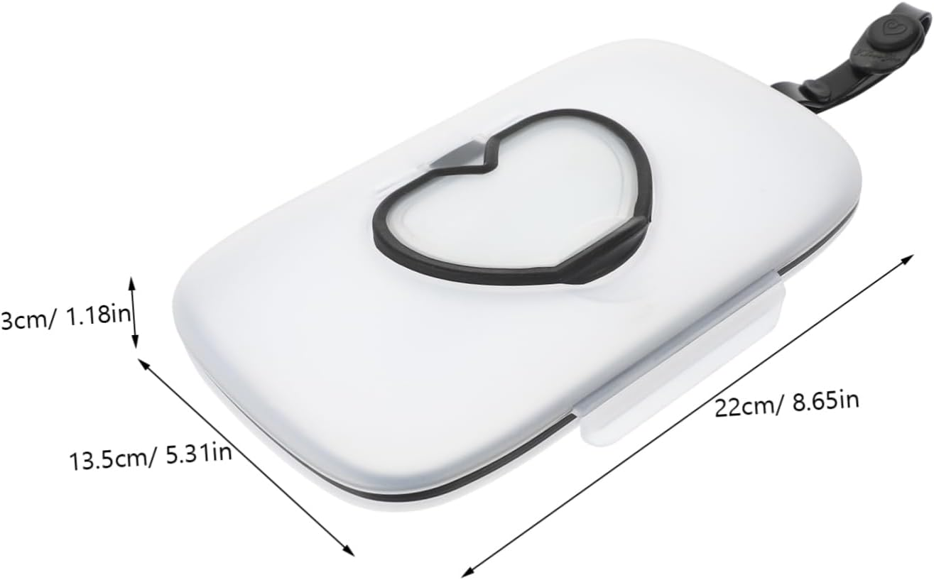 Portable Wipe Dispenser Reusable Wipe Holder Heart-Shaped Lid for Home and Travel for Parents image number 3