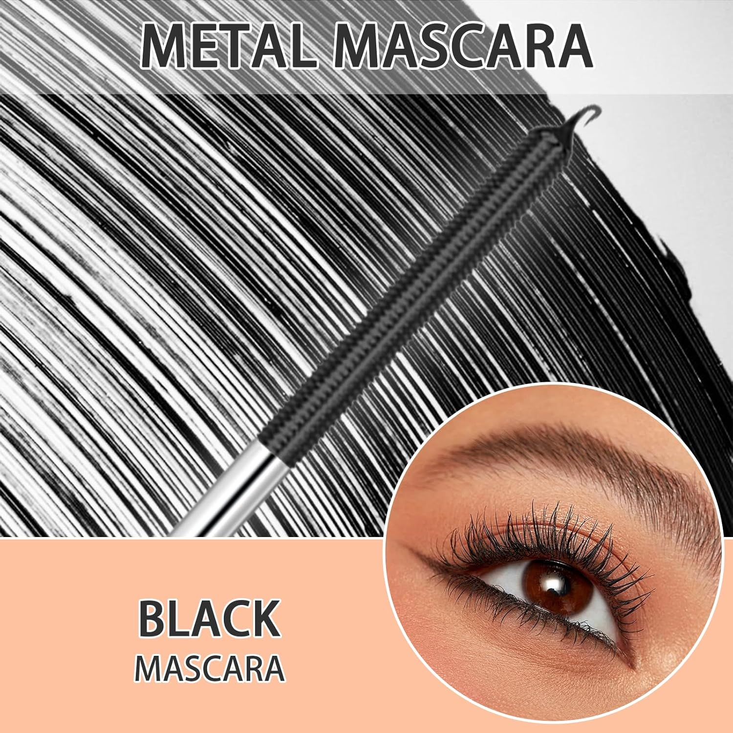 WALULAN Black Metal Silky Mascara Big Eyes Makeup,Mascara Black Volume and Length, Longer and Thicker Styling,Voluminous Lashes, No Clumping, No Smudging - Brown image number 7
