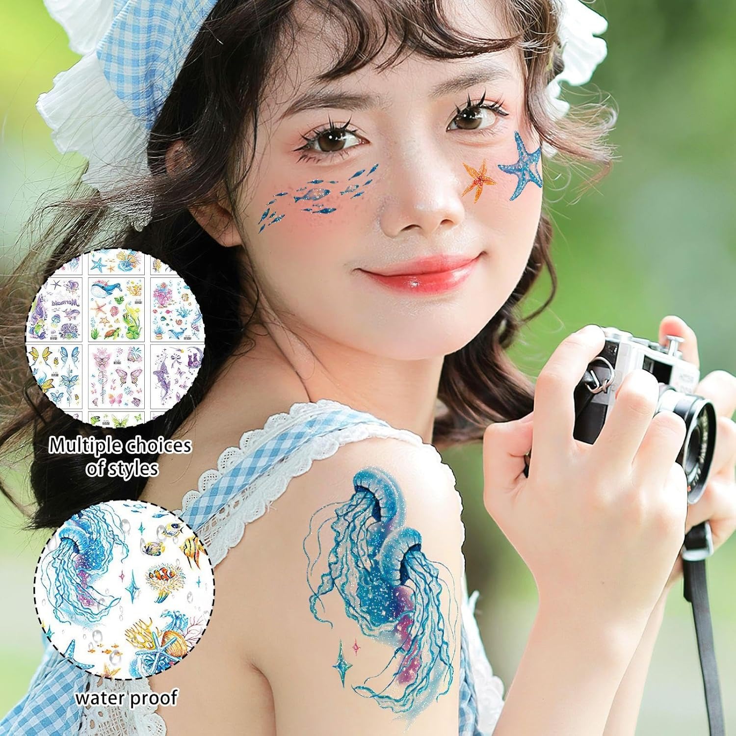 26 Coloured Butterfly Tattoo Stickers, Waterproof Tattoo Stickers, Party Face Make-Up, Temporary Tattoo Stickers for Women