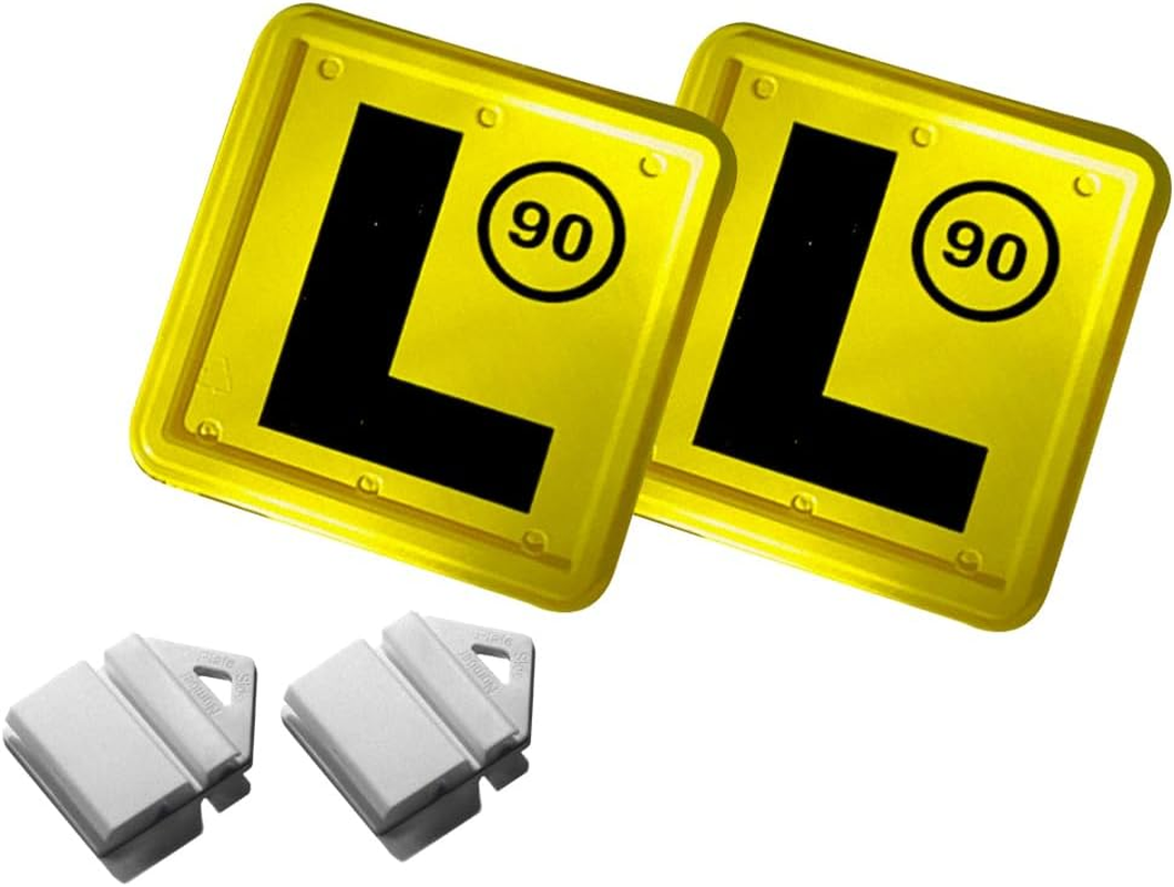 Clip It on Clips Easy to Attached & Removed from Licence Plate 2 White Clip with 2 P/L Plate (Red P) - Green P image number 3