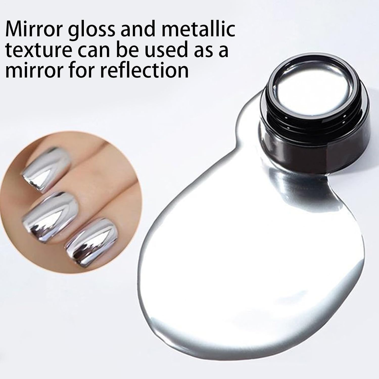 Metal Mirror Gel Liner - Glossy Metal Mirror Liner Gel Nail Polish - 10G Mother Wife Girlfriend Home Salon Manicure Tool for Travel, Dating image number 1