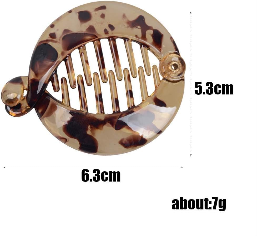 3Pcs Resin Banana Hair Clips Small Banana Hair Combs Fishtail Hair Clip Side Comb round Ponytail Holder for Women Girl Hair Accessories Clips and Barrettes image number 4