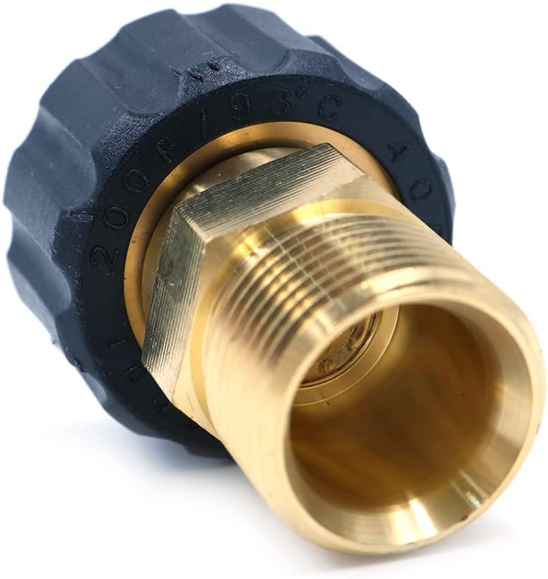 Brass Pressure Washer Fitting, Metric M22X15Mm(Pin) Female Convert to M22X14Mm Male Thread Connector Quick Connect Pressure Washer Gun Adapter Accessories Parts image number 4