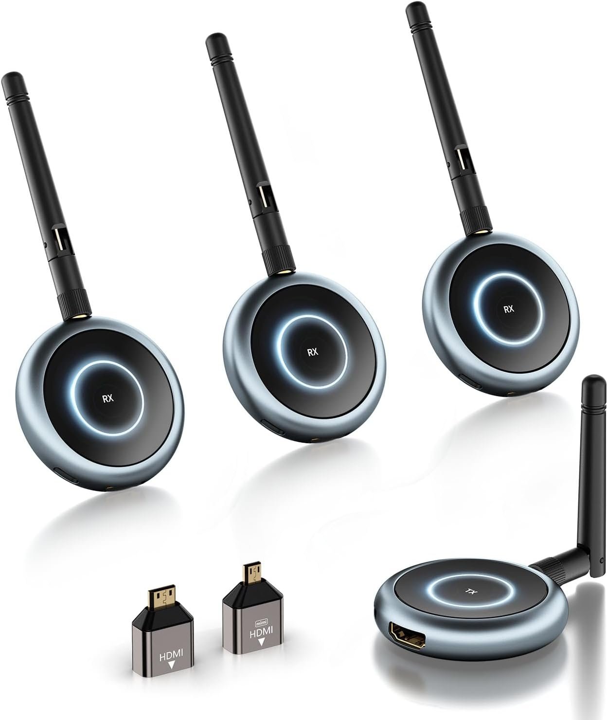 TIMBOOTECH HDMI Wireless Transmitter and Receiver 4K, Dual Screens HDMI & VGA Live Casting 5G Video/Audio for Laptop, Cable Box, Camera, Blu-Ray, Phone, Netfix to Monitor, Projector, HDTV 165FT/50M