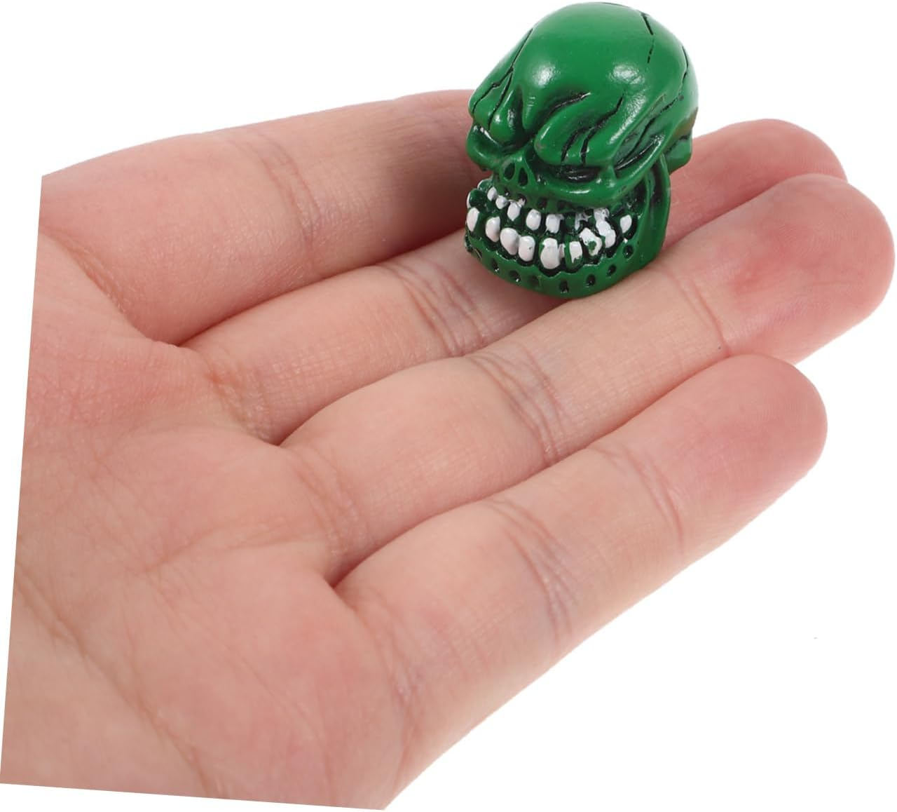 BESPORTBLE 4Pcs Green Skull Valve Caps Decorative Tire Valve Stem Caps Replacement for Car, Motorcycle Bicycle Wheels Automotive Accessories image number 2