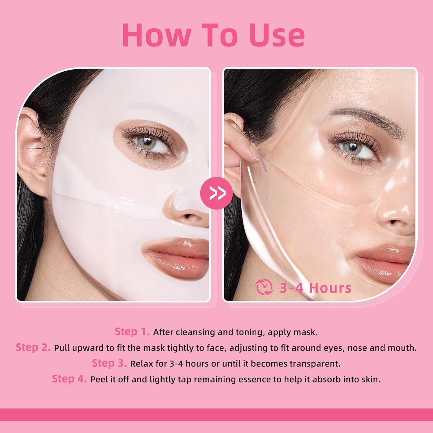 Dewyhour Collagen Face Mask: 5 Pack Hydrating Deep Collagen Mask Overnight Sheet Mask with Hyaluronic Acid,Pore Minimizing,Elasticity Skin image number 3