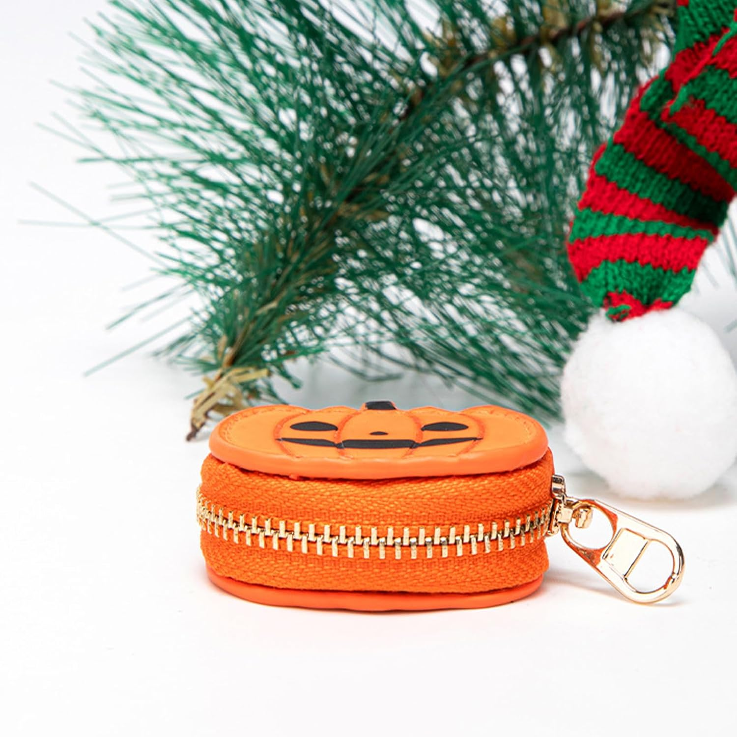[Xinsheinelry] Small Leather Coin Purse Keychain Pumpkin Purse Bag Charm Accessories for Handbag Women Bag Charm Accessories - Oh! image number 2