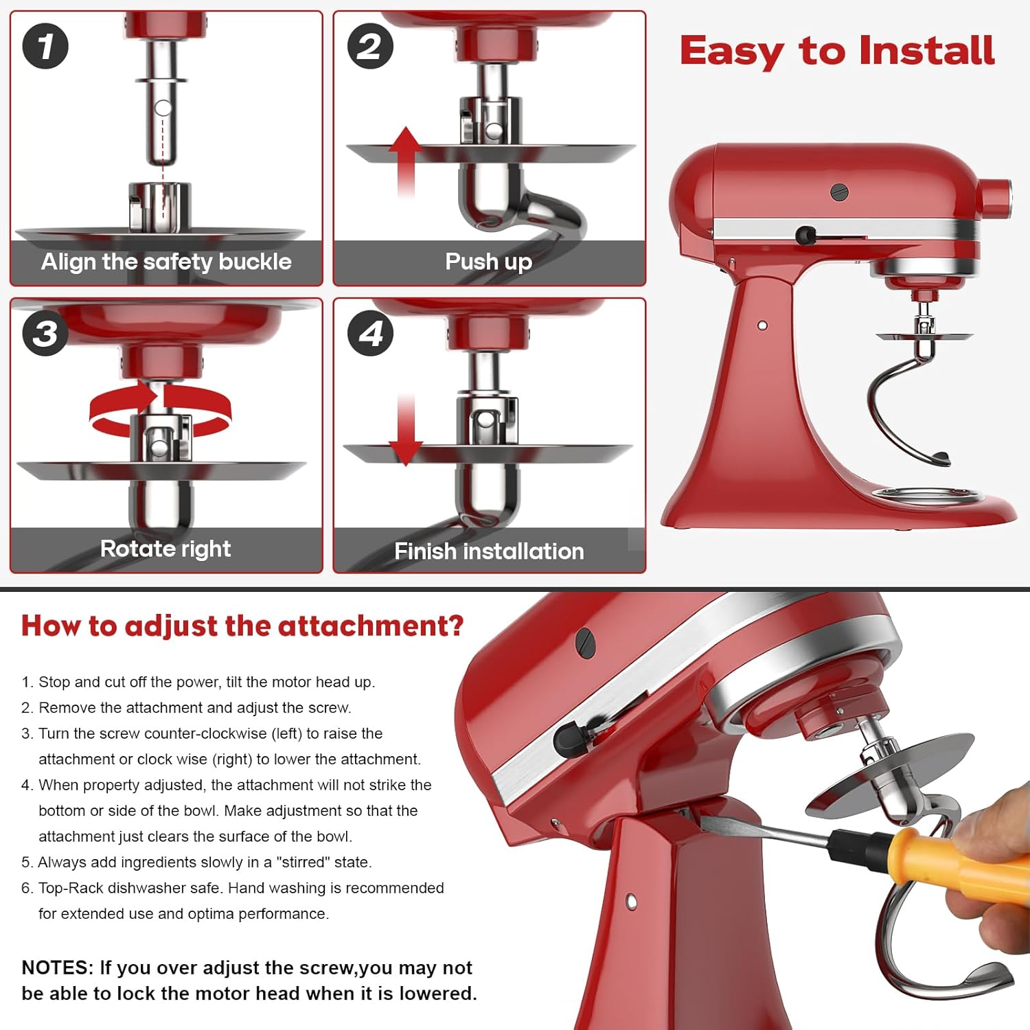 Gvode Dough Hook for Kitchenaid Stand Mixer, Stainless Steel K45DH Dough Hook for Tilt-Head Stand Mixer 4.5-5 Quart, Dishwasher Safe Mixer Parts Accessories image number 4
