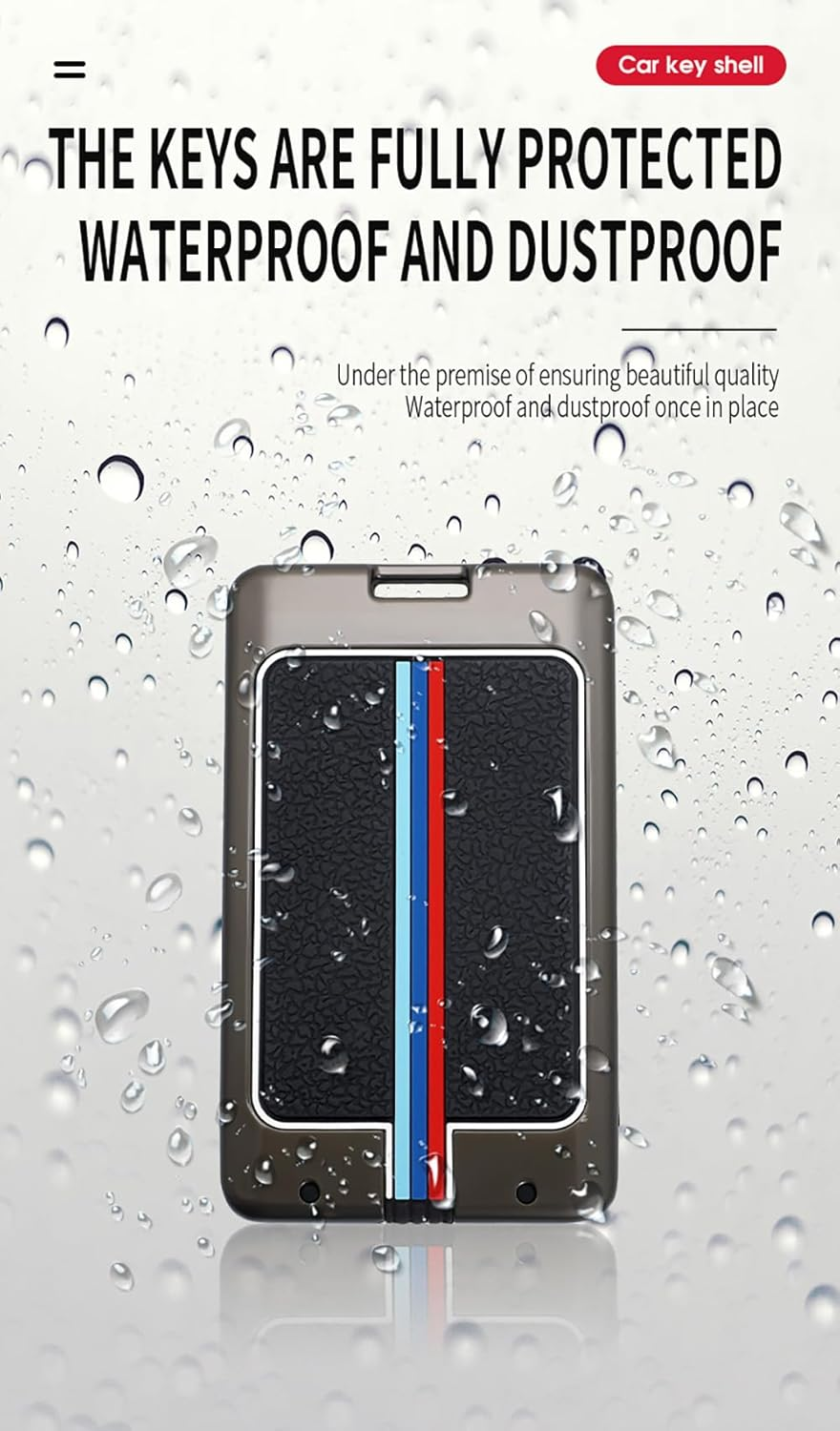 HIBEYO Key Fob Cover for Lexus ES200 ES260 ES300L NX Accessories Alloy+Tpu Material Double Protector Key Shell Cover for Lexus Card Key-B Keychain Black image number 2