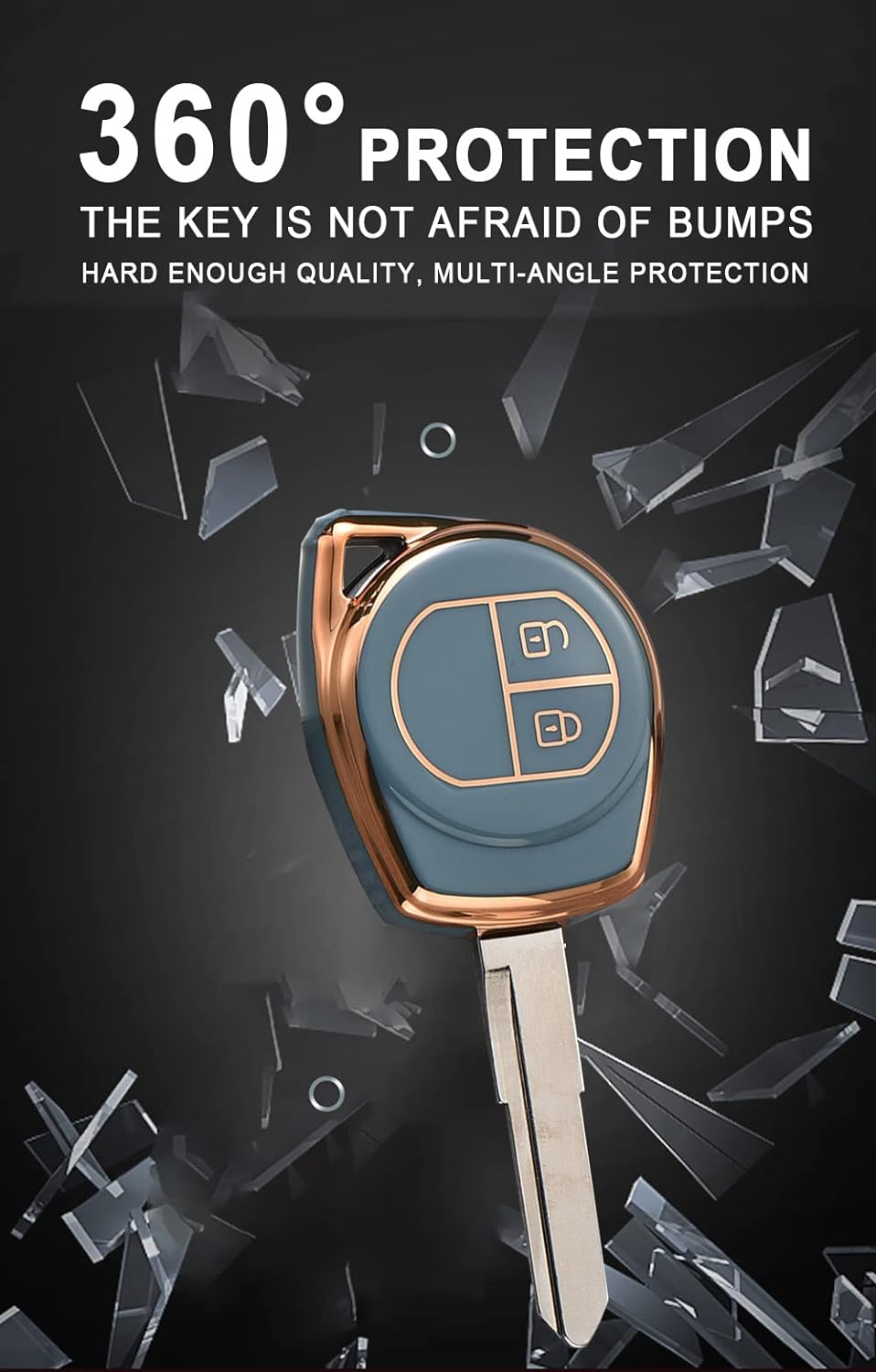 KUNIO Car Key Case Key Fob Fits Suzuki SX4 Grand Vitara Liana Window Swift Celerio Jimny Ciaz Alto Accessories TPU Key Cover Key Cover Protective Case Green