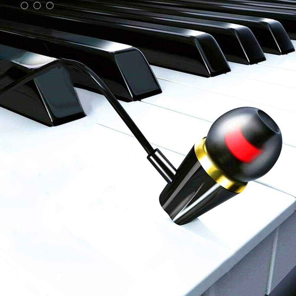 LINHUIPAD K10 Single-Ear Stereo Earbud Headphones with Microphone 3.5Mm Jack Earplugs for One Ear Spring Coil Reinforced Cord