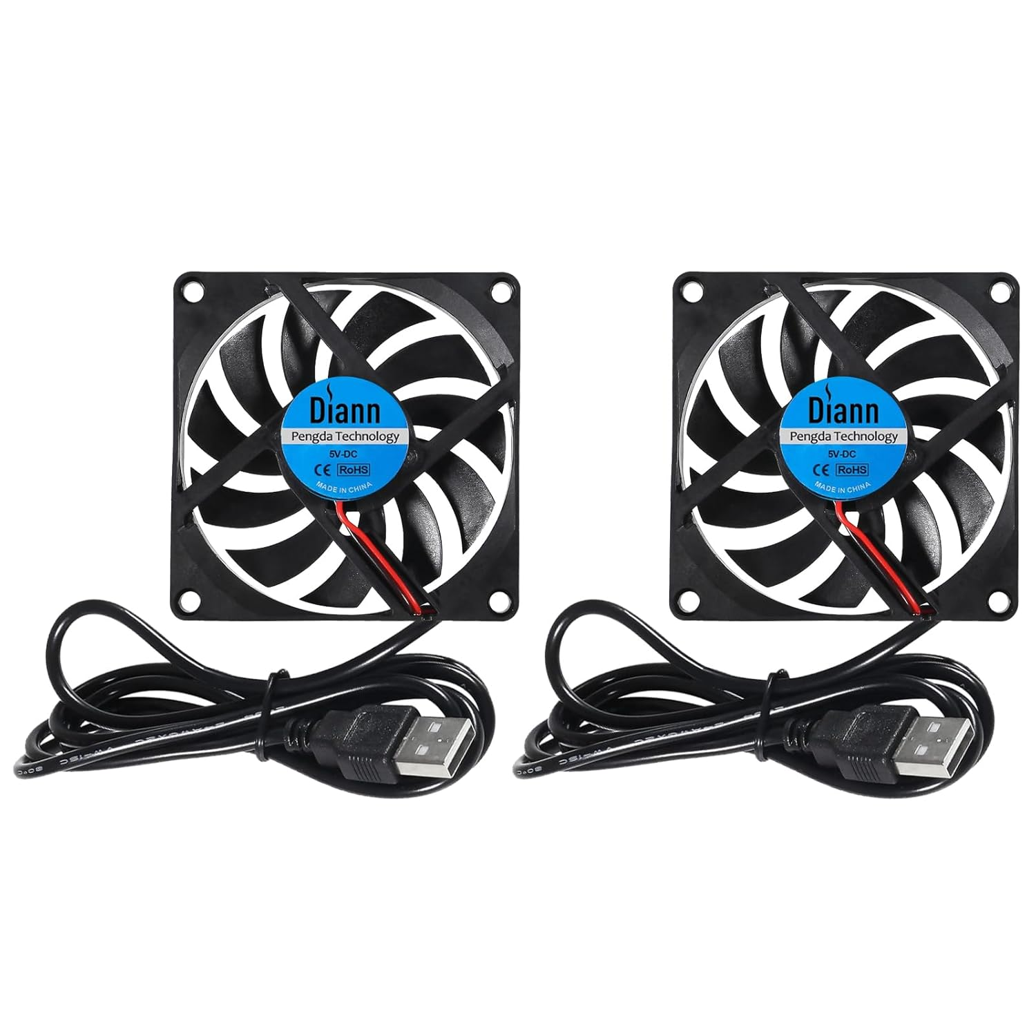 DIANN 2Pcs 6010 Cooling Fan 5V 0.18A USB 60X60X10Mm Brushless DC Computer CPU Heat Sink Cooling Cooler Fan 60Mm X 10Mm image number 2