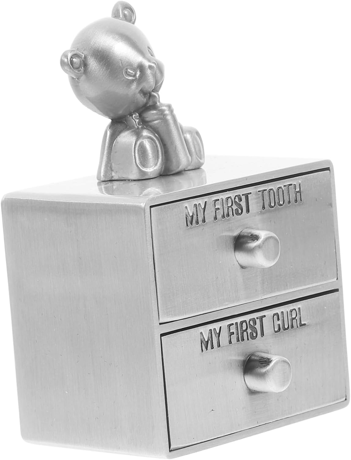 Totority First Tooth Box Keepsake Metal Drawer Organizer for Tooth and Hair Storage Cherish Precious Memories Elegant Design Boys and Girls image number 3