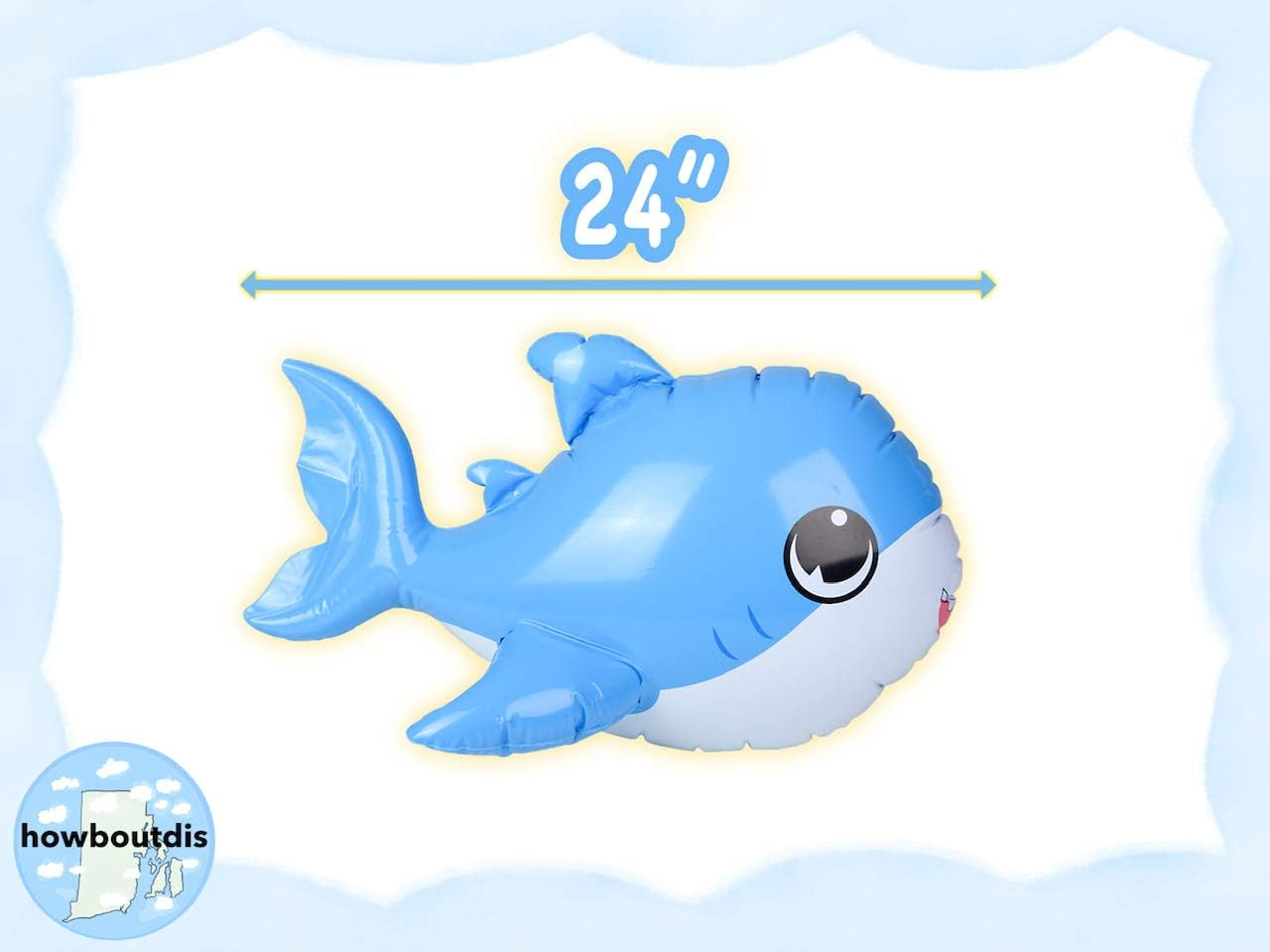 (3 Pack) of Fun Inflatable Pup Sharks- Blue, Light Blue and Pink -Perfect for Birthday Parties, Pool Parties or Even Bathtub Play! Everyone Will Love These Cute Inflates! image number 5