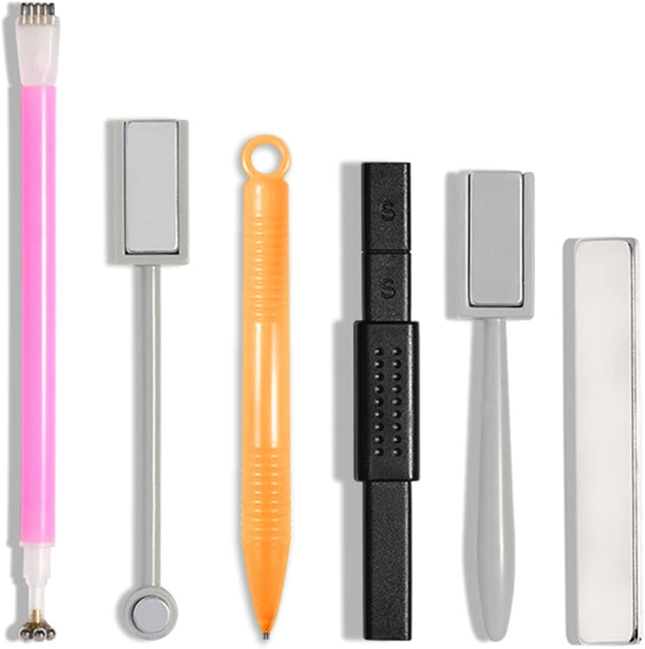 Xinyee 6Pcs Nail Magnetism Tool Set with Double Headed Flower Design Nail Pens Strong-Magnet Stick Cats Eye Effect Gel Tools for Professional Use Home DIY image number 2