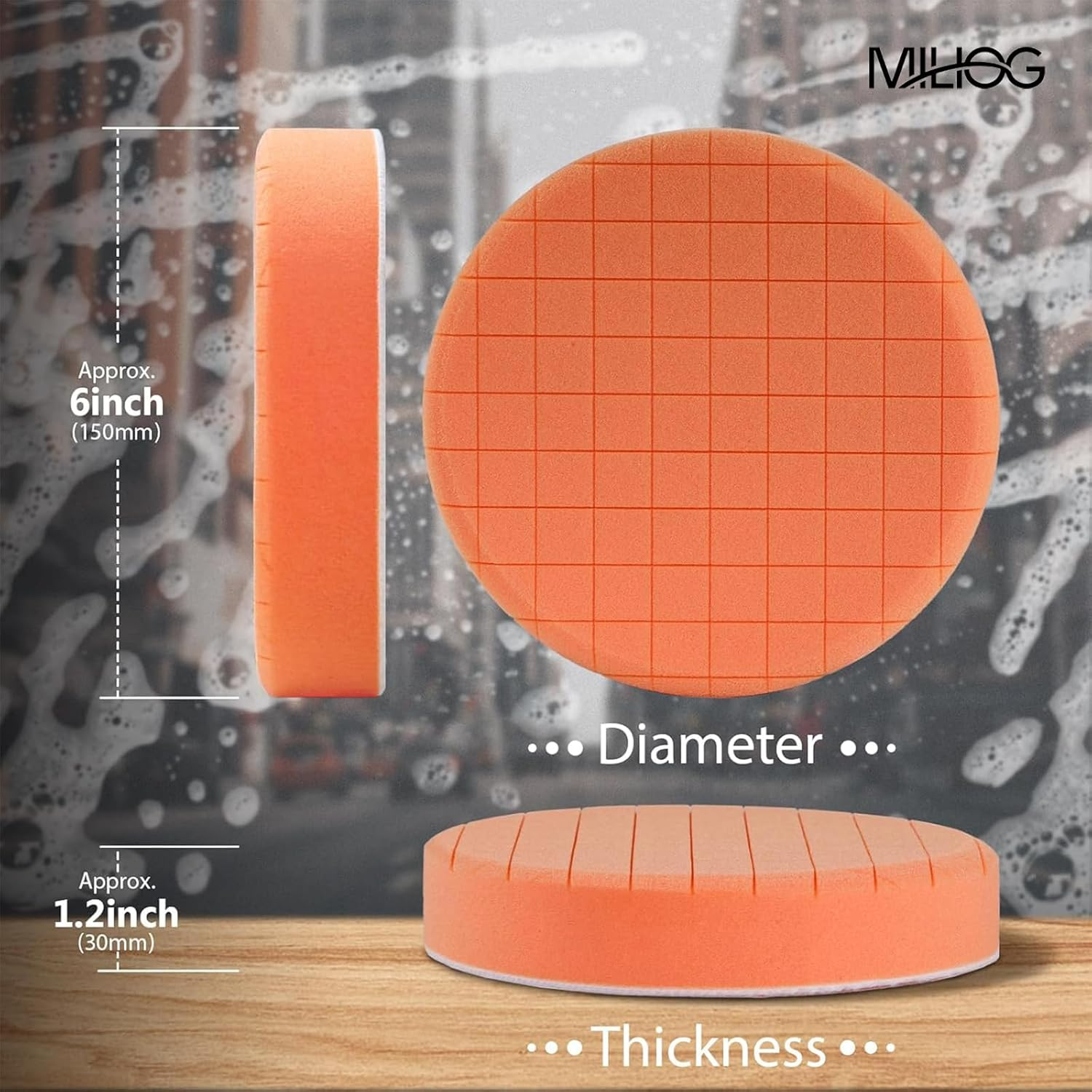 6 Inch Buffing Pads 5-Pack -Heat Dissipation Polishing Pads for Car Buffer | Scratch Free Compound & Wax Application Pads with 6" Backing Plate Compatibility image number 3