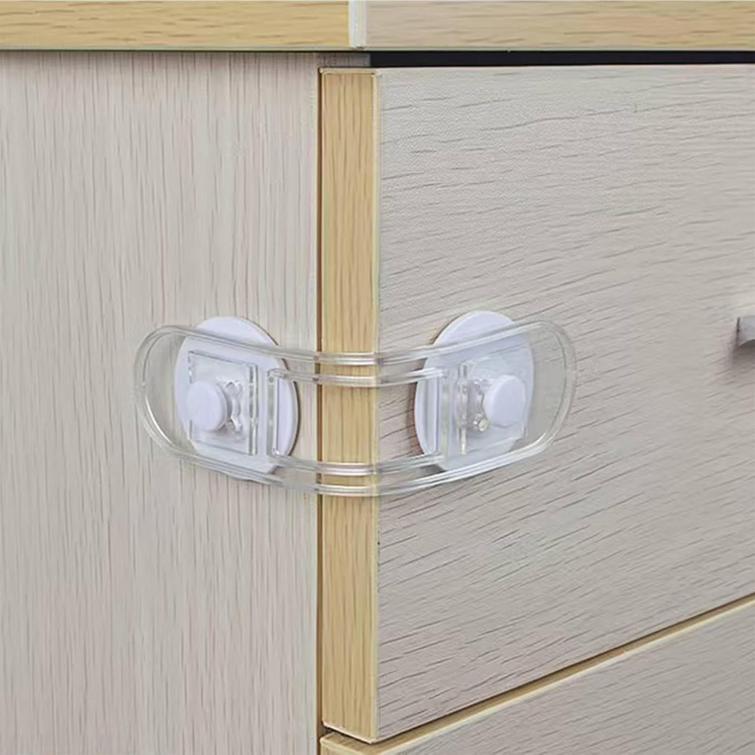 Cabinet and Drawer Locks, 12-Piece Safety Lock, Protected Cabinet Locks, Protected Drawer Door Refrigerator Locks, No-Drill Adjustable Strap with 3M Adhesive Gasket image number 3