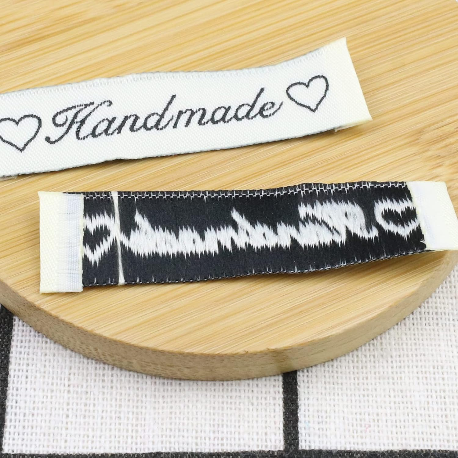 VGOL 200PCS Handmade Fabric Labels Garment Tags Sewing Clothes Textile Labels Handmade Clothing Decoration Accessories 60X15Mm image number 6