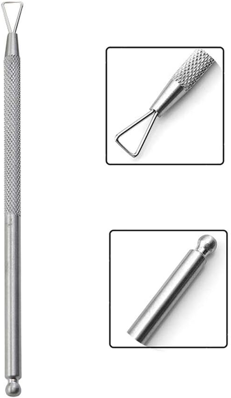 4 Pieces Nail Cuticle Pusher Stainless Steel Cuticle Pusher Triangle Cuticle Peeler Scraper Cuticle Pusher Nail Cleaner Remove Gel Nail Polish Nail Art Remover Tool for Fingernail and Toenail, Silver image number 2