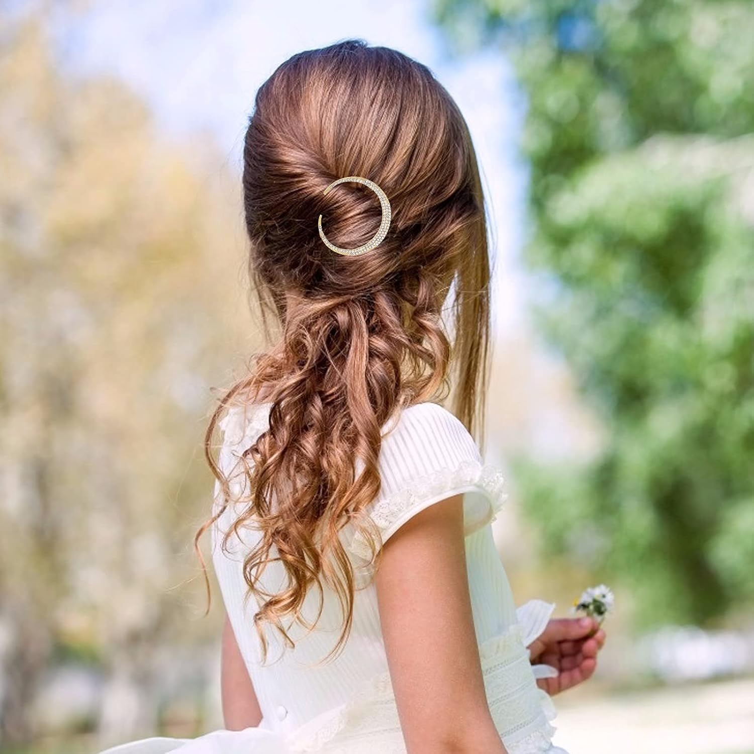 Hair Pin Rhinestone Moon Hair Accessories Women Girls Star Hair Clips Vintage Set Simple Elegant for Thick Thin Hair 9 Pieces image number 6