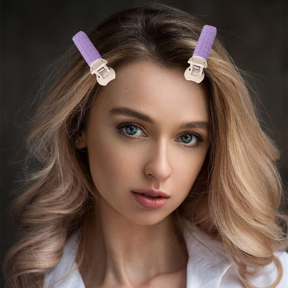 10 PACK Volumizing Hair Root Clips for Fluffy Hair Volume and Root Lift Tool - Heatless DIY Hair Curler for Long and Short Hair (Purple) - Blue image number 2