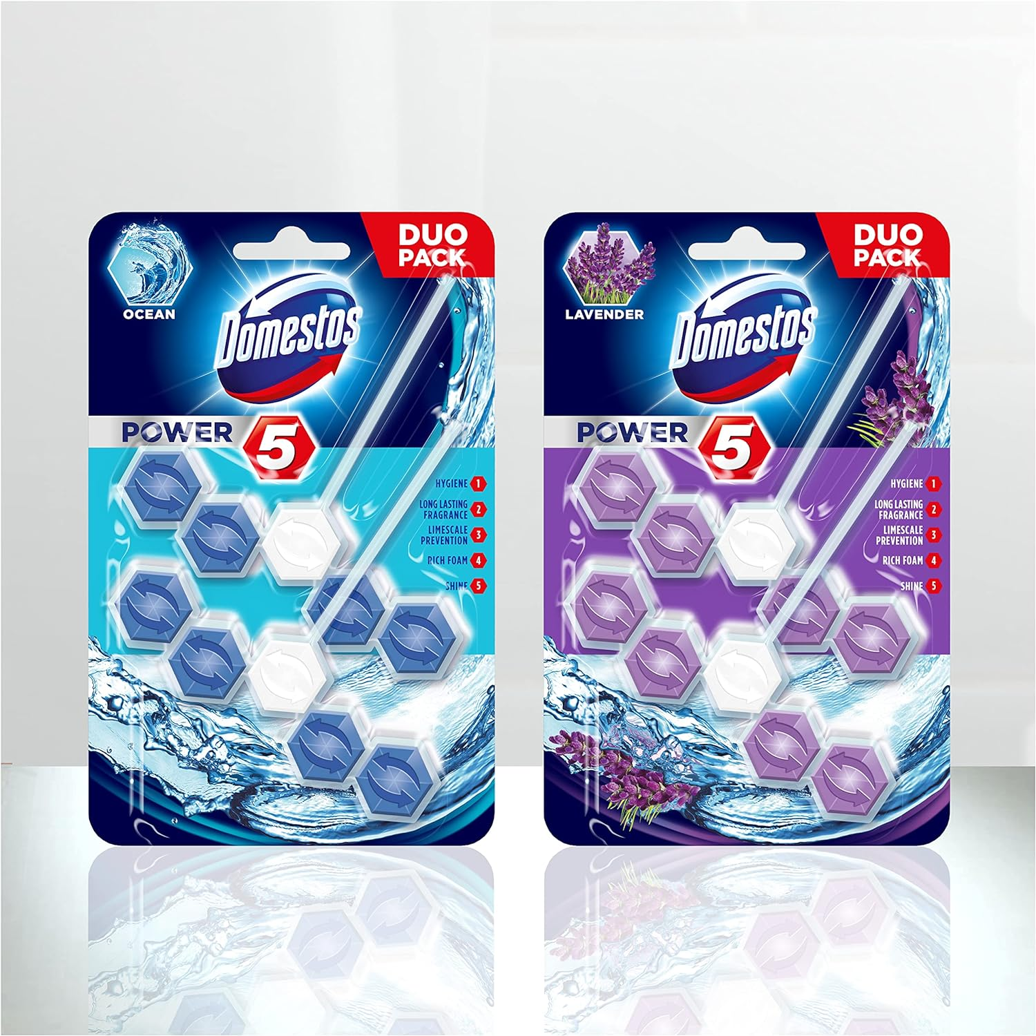 Domestos Power 5 Lavender Toilet Cage 55 G (Pack of 4) image number 3
