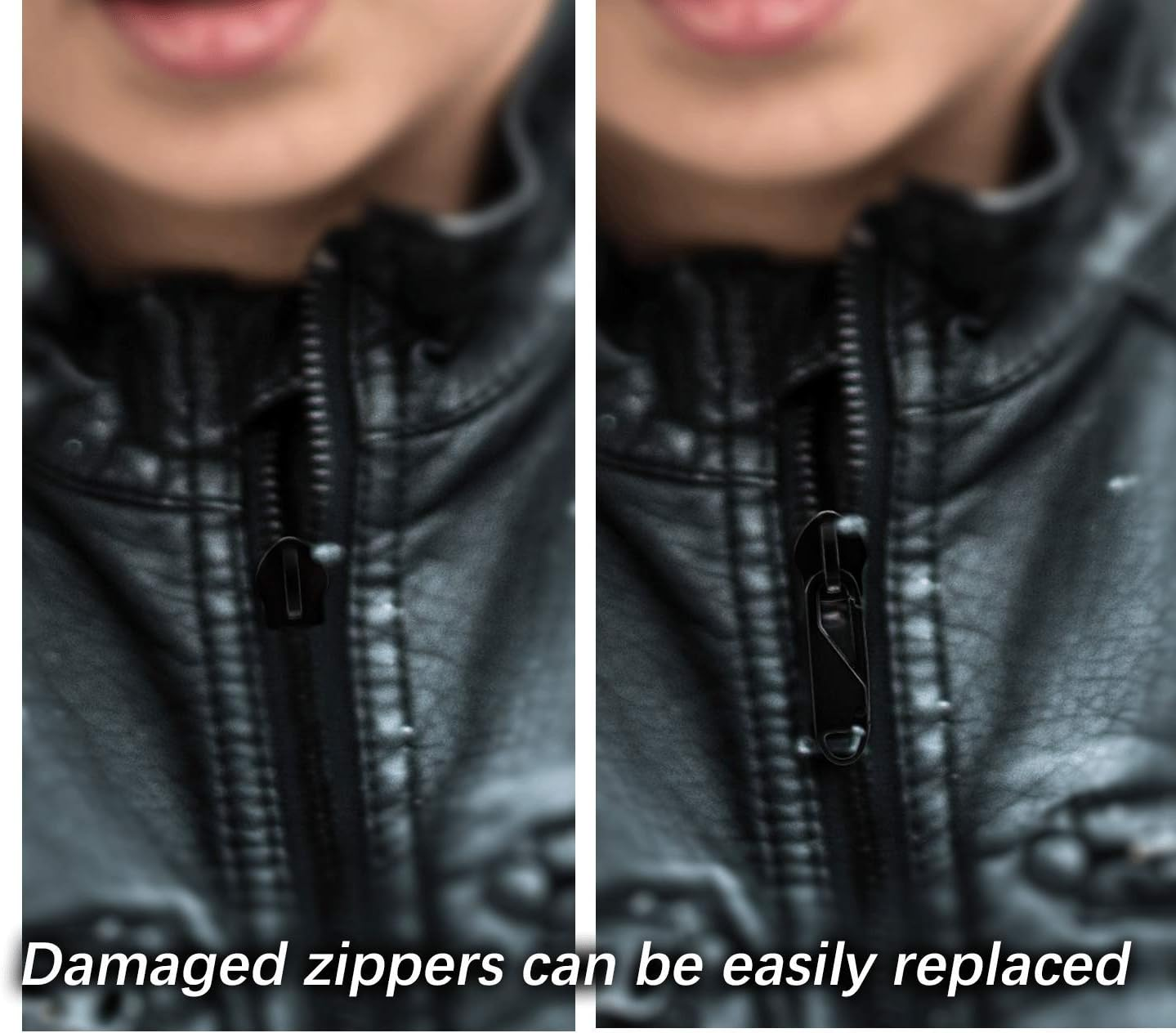 AIEX 8Pcs Metal Zipper Pull Replacement Gripper Mend Fixer Tab Pullers Sliders Zips for Suitcases Coat Boots Jacket Backpacks Black image number 4