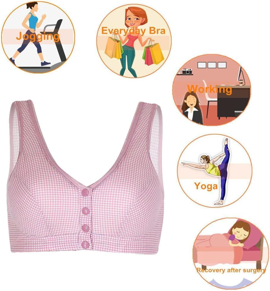 Sibrawom Mastectomy Bra with Pockets for Women Silicone Breast Prosthesis Everyday Bra Women image number 2