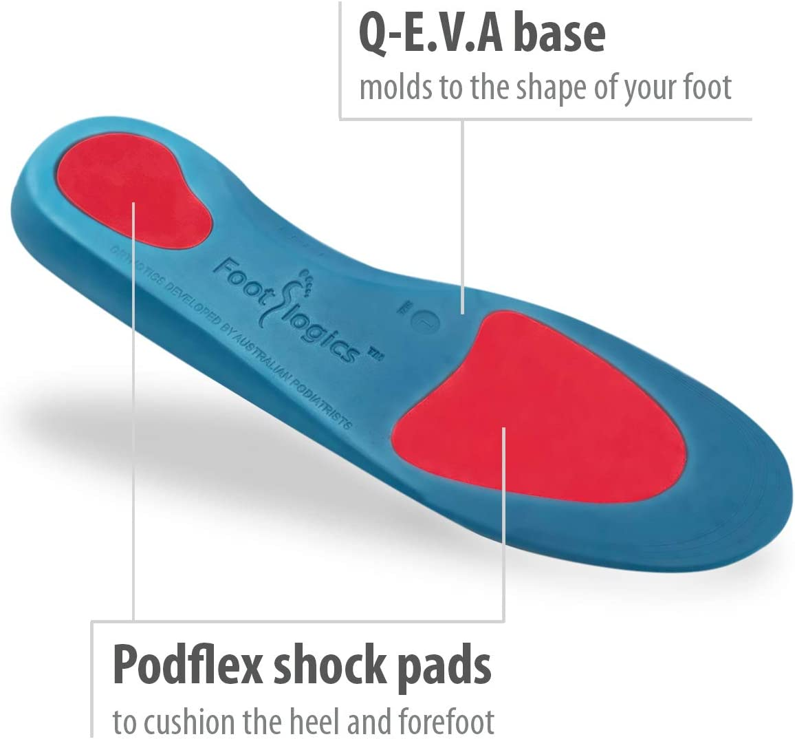 Footlogics Plantar Fasciitis Orthotic Insoles, Designed for Heel Pain and Plantar Fasciitis, Corrects Pronation, Helpful for the Relief of Achilles Tendonitis & Metatarsalgia, Full Length, Small, Pair image number 1