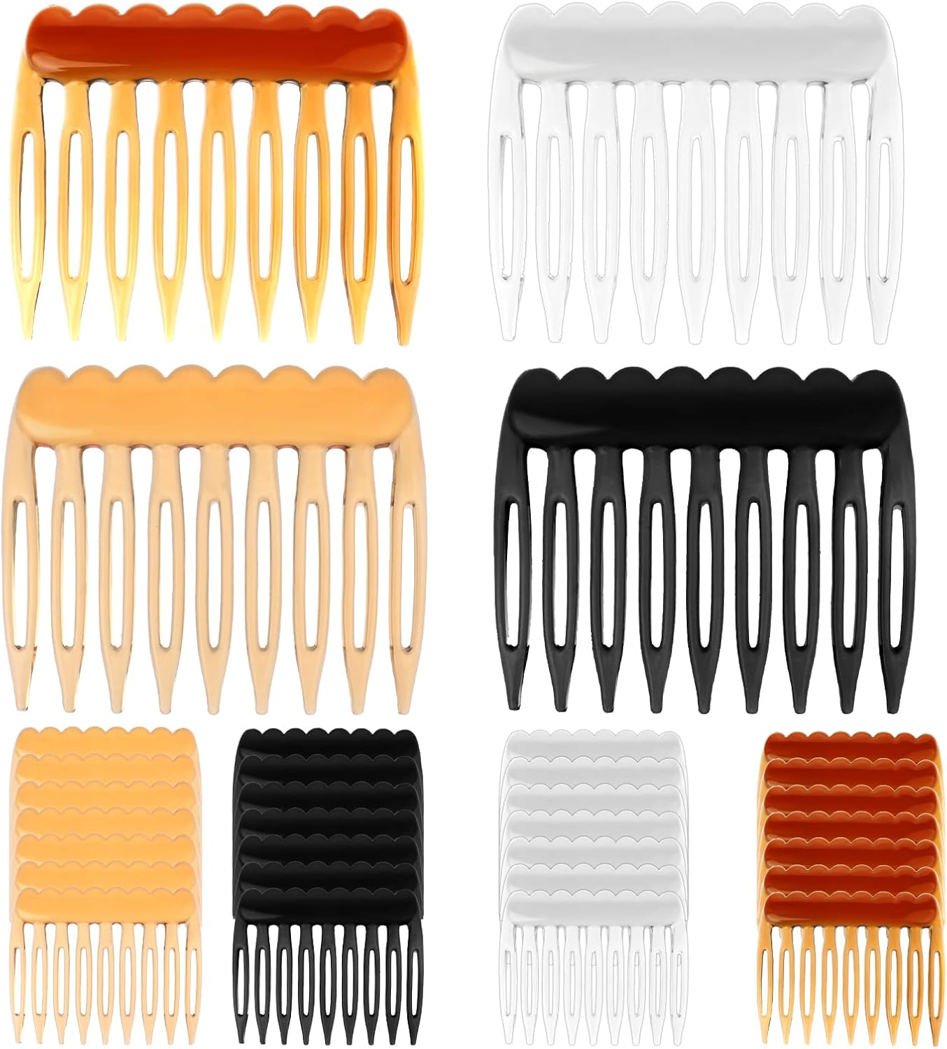 French Side Combs - 24-Piece Set, Wedding Decorative Combs for Women Girls, Plastic - 4 Colors image number 6