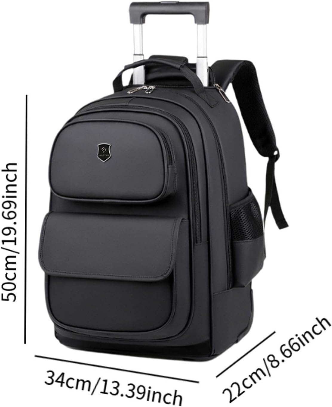 Magideal Laptop Backpack Suitcase with Wheels Oxford Cloth Rolling Laptop Briefcase Trolley Business Cabin Bag for Overnight Women Men - Gray image number 5