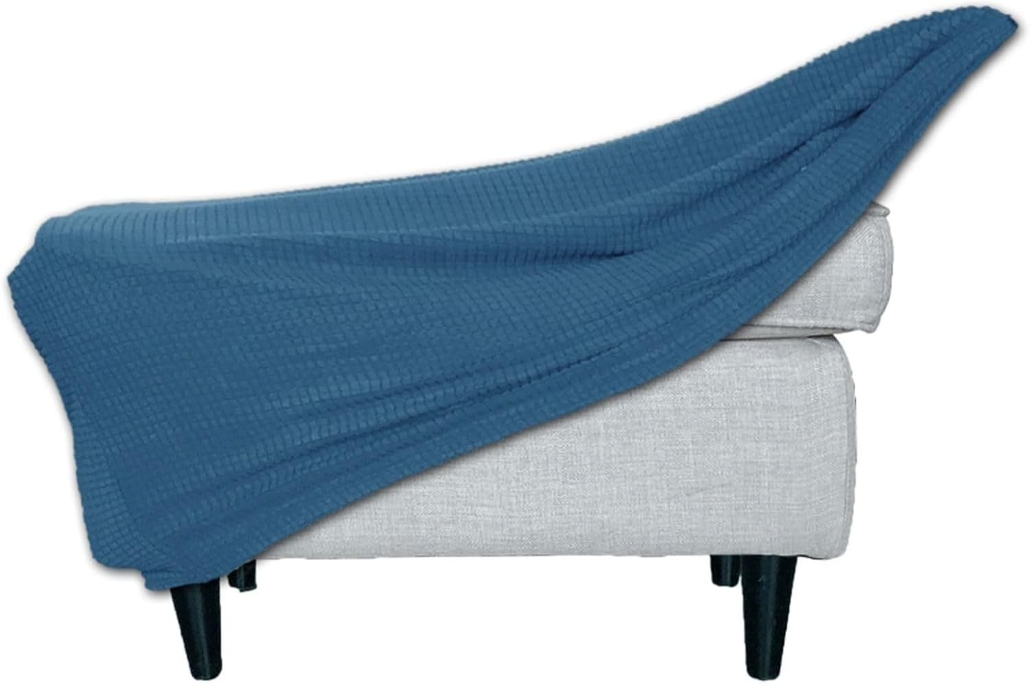 Stretch Ottoman Cover Slipcover Rectangle Small/Large Footrest Sofa Slipcovers Stool Covers Footstool Protector Covers Removable Washable(Black,Large)