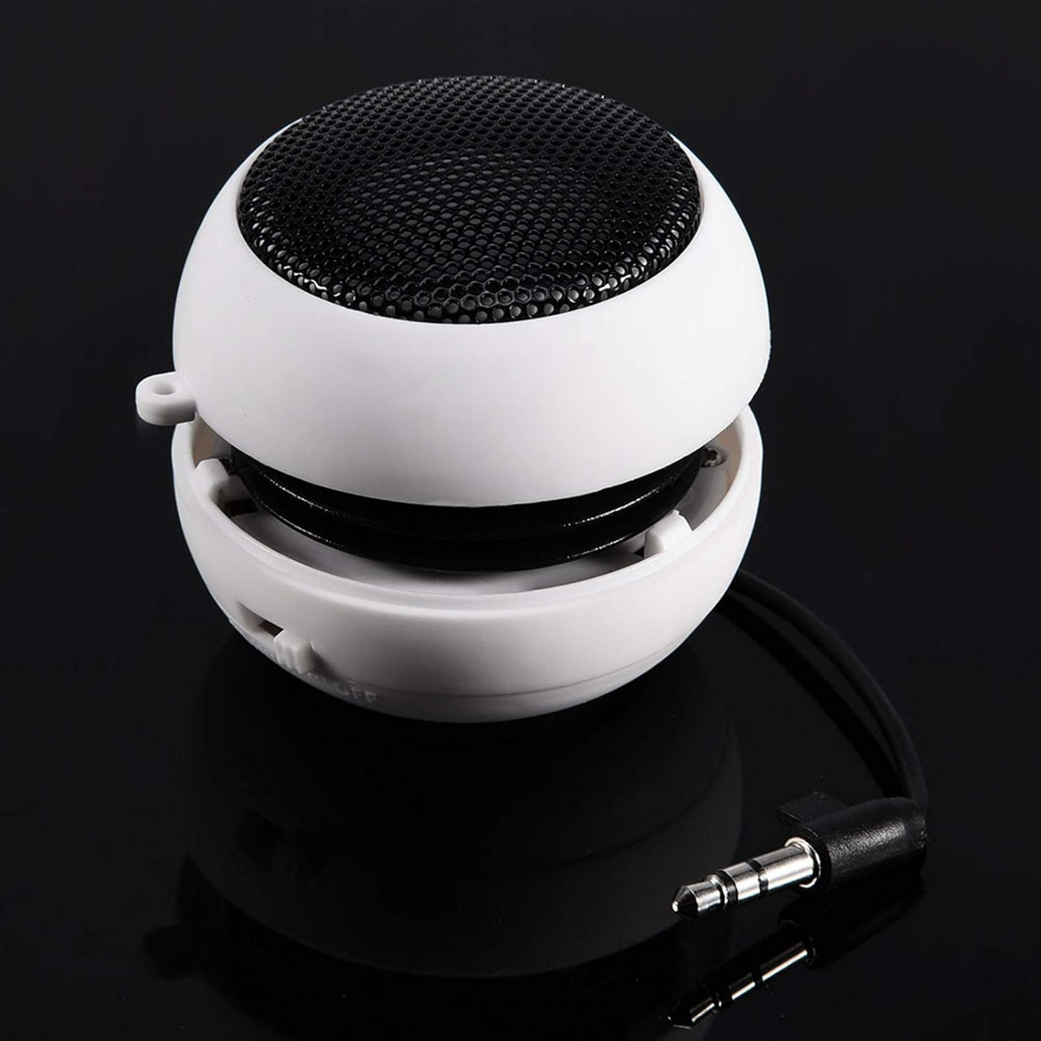 USB Computer Speaker, Mini Portable External Speaker with 3.5Mm Audio Jack, Loud Volume, Stereo Sound Desktop Speaker for PC Laptop Mobile Phone MP3 MP4 MP5, Built in Battery (White) image number 1