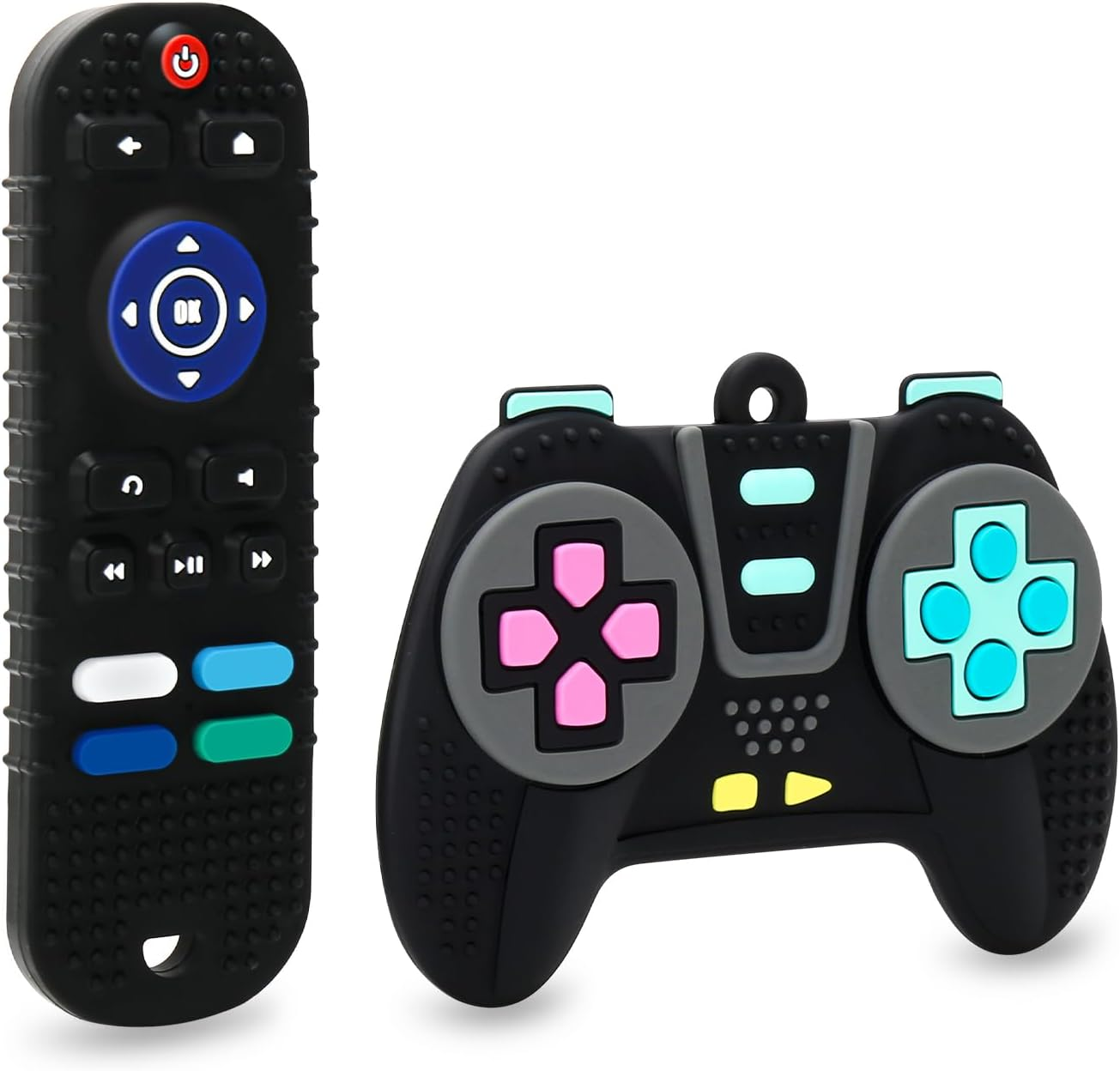 MR.TIMELAG Baby Teething Toys with Remote Control - 2 Pack Silicone Teethers for Infants 3+ Months, Bpa-Free Chew Toys with Textured Surface - Soothing Gum Relief for Newborns image number 1