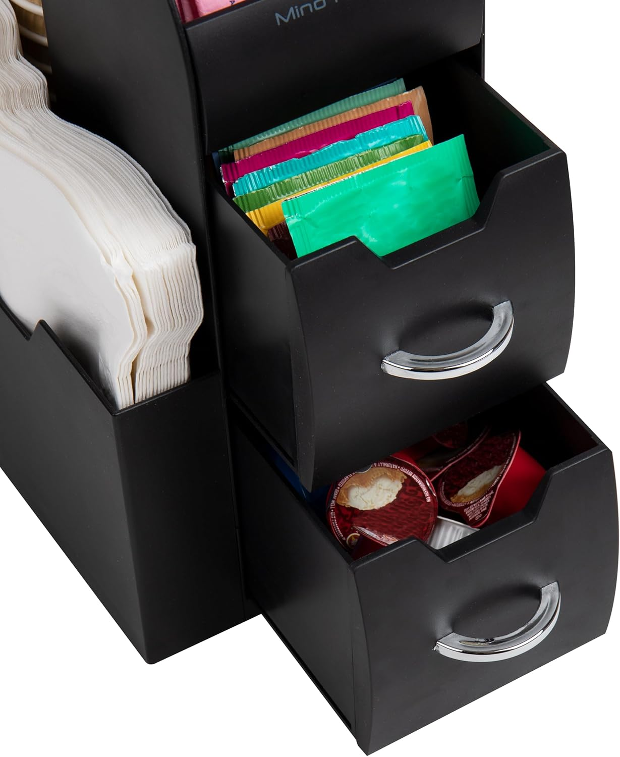 Mind Reader Coffee Condiment and Accessories Caddy Organizer, Black
