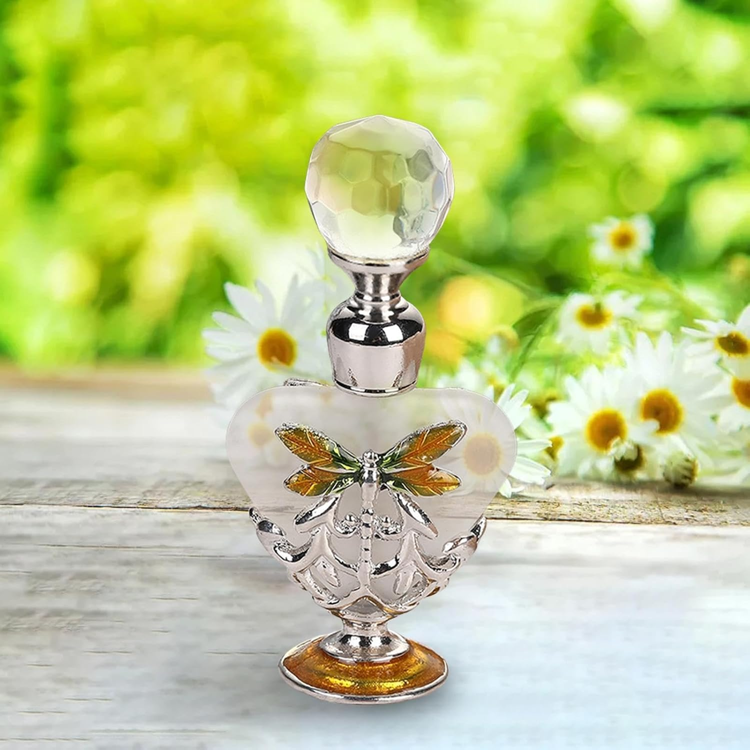 Kokiya Perfume Bottle 5Ml Small Travel Glass Perfume Bottle Decorative Fancy Essential Oil Bottles, Yellow image number 3
