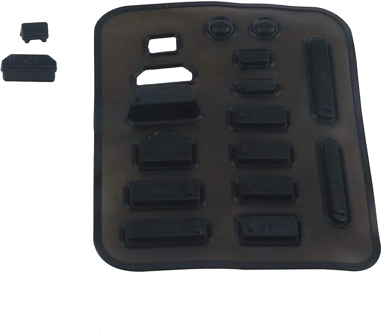 Silicone Anti-Dust Port Stopper Plug Cover Clear for PC Laptop Notebook Computers 2 Sets (16Pcs/Set) Black/White image number 3