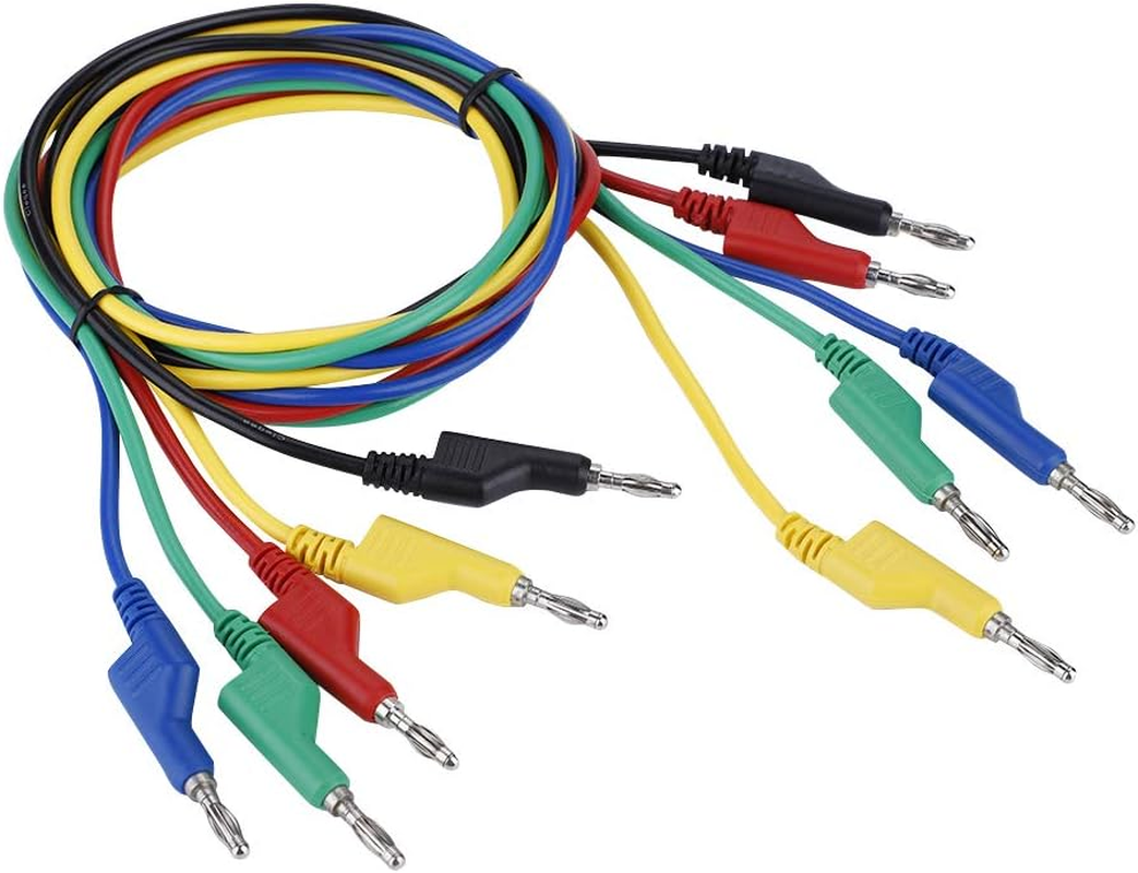 P1036 4Mm Banana Plug Cable Test Leads 5Pcs,High Voltage Double Headed 1M Banana Jack Safety Test Leads for Multimeter image number 6