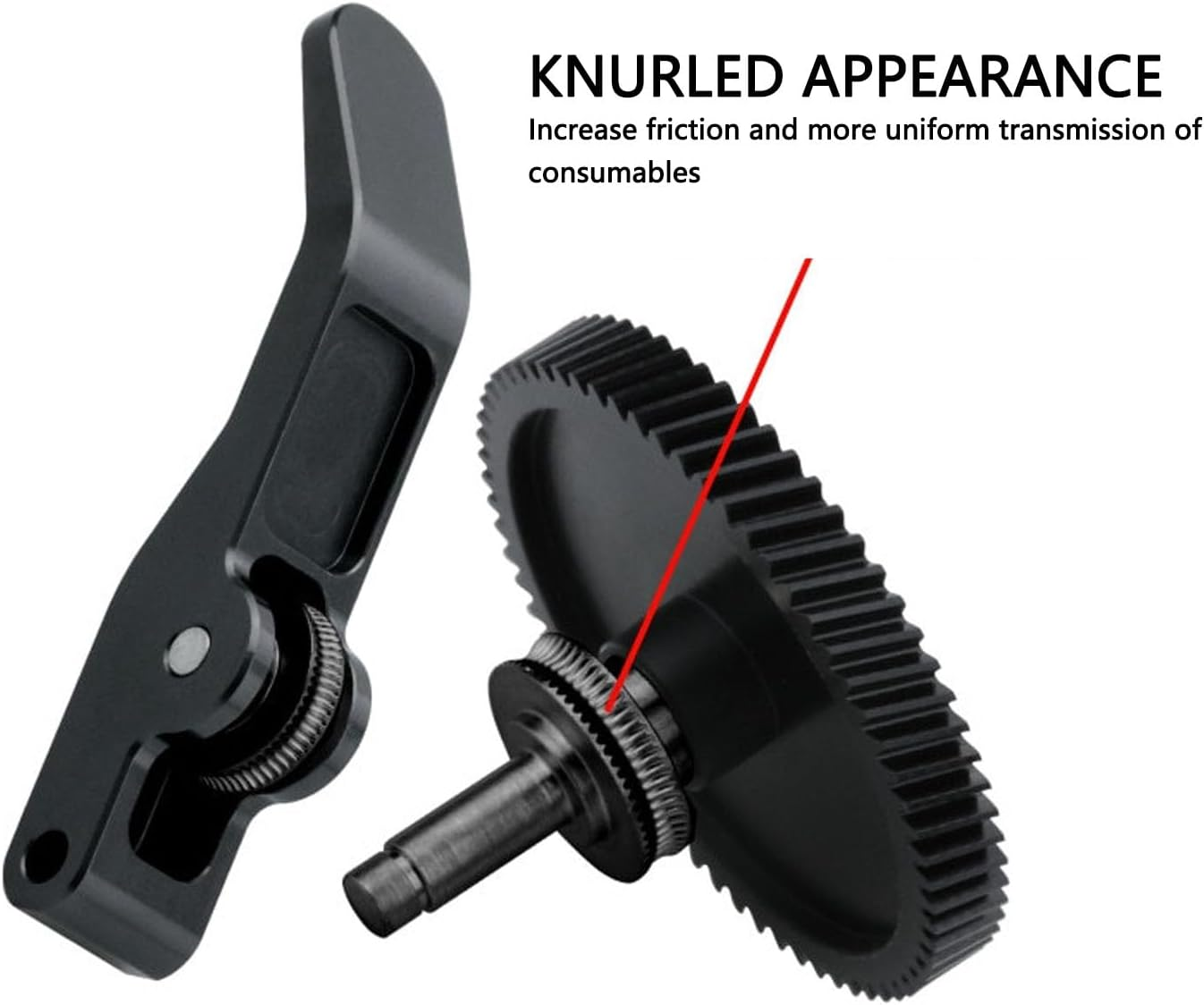 Hardened Steel Extruder Gear Assembly with Integrated Shaft Design, Knurled Appearance, Aluminum Handle, Nano Coated Gear, for Lab A1, A1 Mini 3D Printer Accessories image number 2