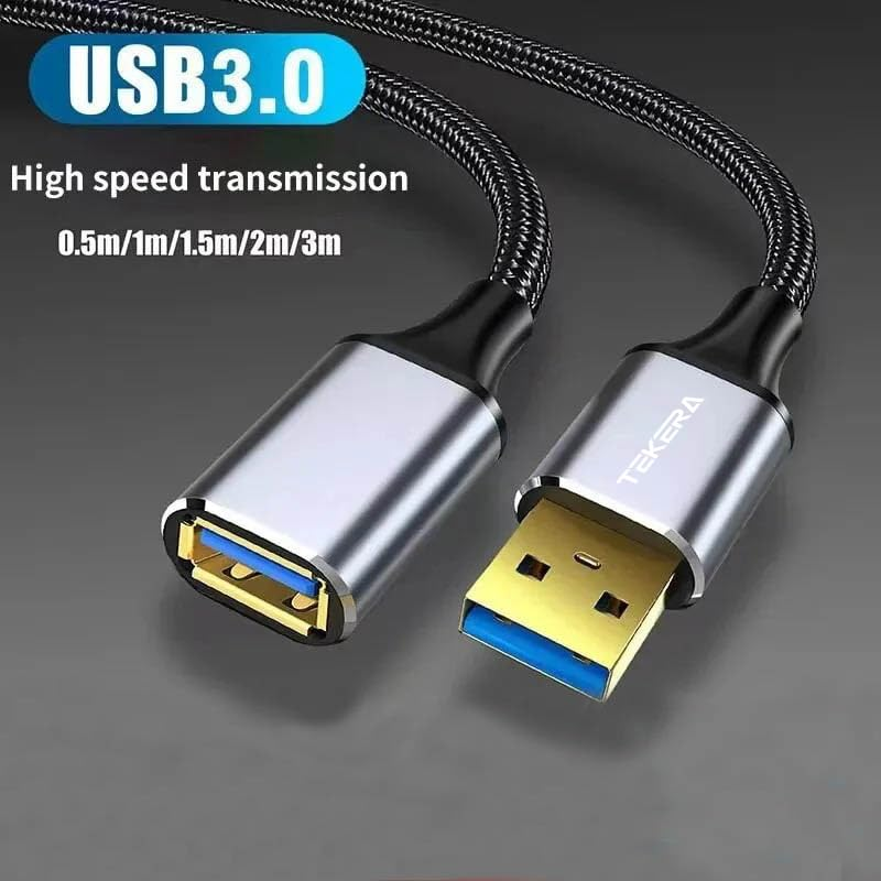 TEKERA USB Extension Cable 0.3M, High Speed USB 3.0 Extension Cord Type a Male to Female Sturdy Braided Material Fast Data Transfer Compatible with USB Keyboard,Mouse,Flash Drive, USB0431 image number 6