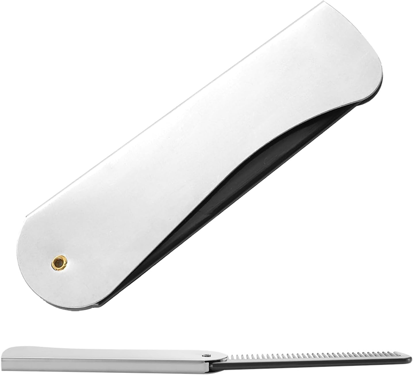 Men'S Beard Comb, Pocket Comb, Folding Comb, Mini Comb, Pocket Comb, Stainless Steel, Foldable, Pack of 1 image number 5