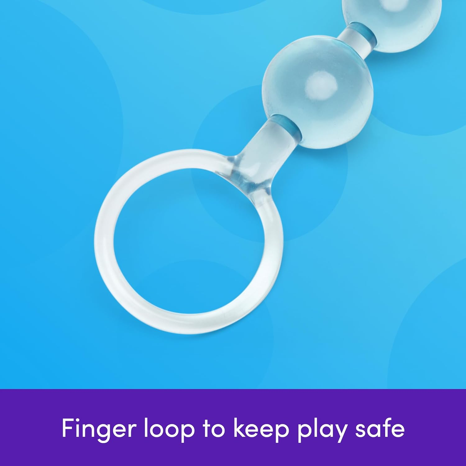 Lovehoney Blue Anal Beads String with Finger Loop - Smooth and Flexible PVC - Beginner Friendly - Graduated Sizes - 6 Inch image number 6