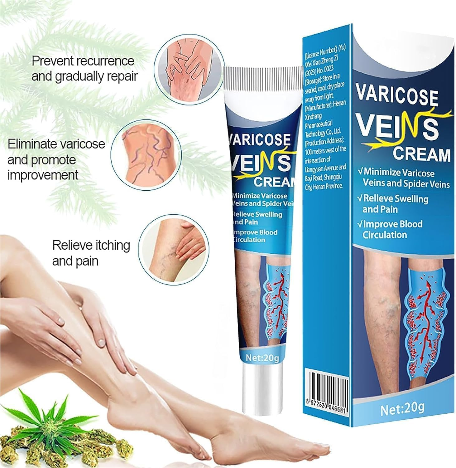 3Pcs GFOUK Mucopolysaccharide Polysulfate Cream,Varicose Veins Cream,Varicose Veins Treatment for Legs,Removal Spider Veins Improve Blood Circulation image number 6