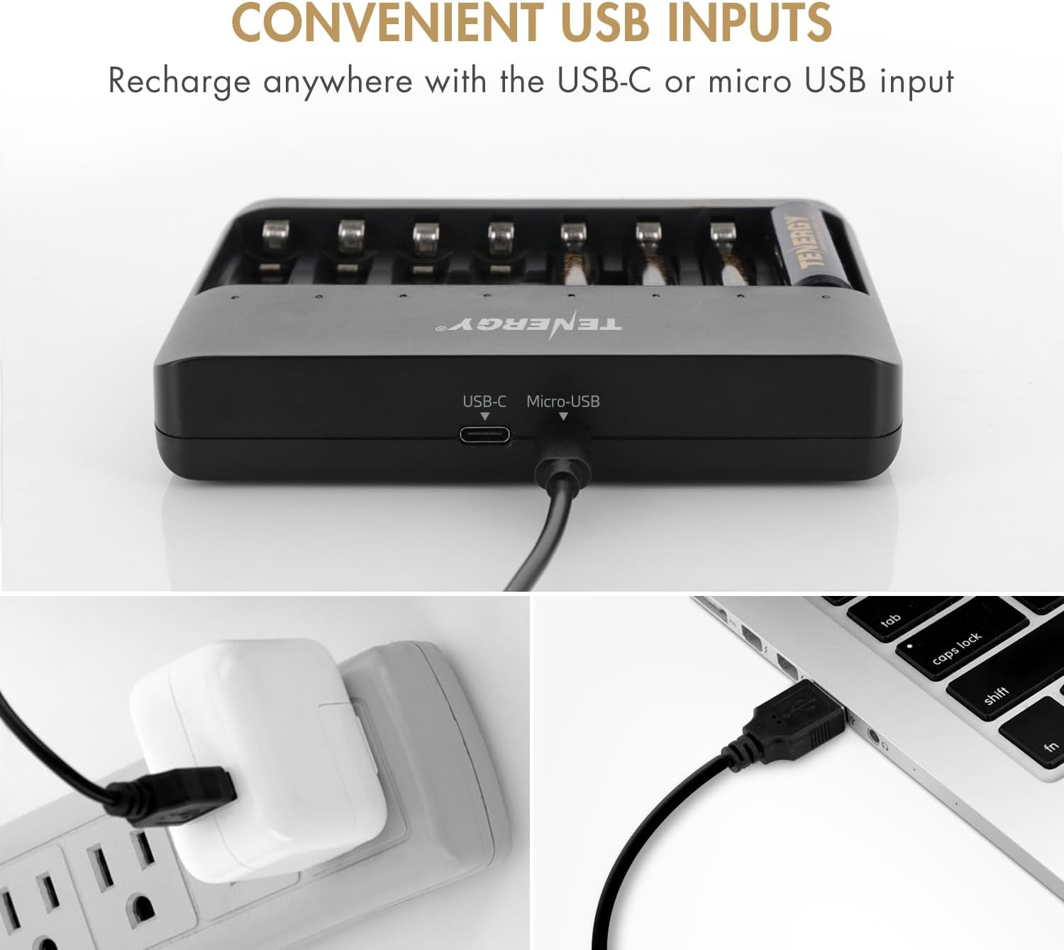Tenergy TN477U 8-Bay Fast Charger for Nimh/Nicd AA AAA Rechargeable Batteries with 8Pcs AA and 8Pcs AAA Premium Pro Rechargeable Batteries image number 6