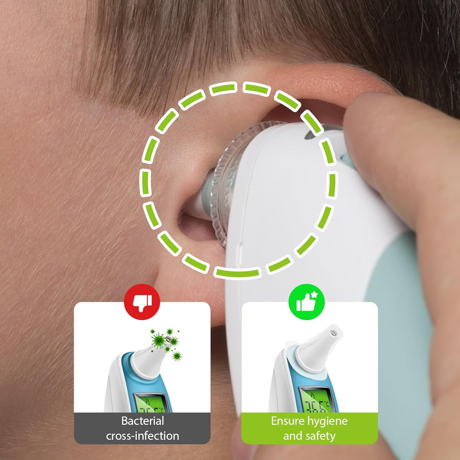 200 Pack Ear Thermometer Probe Covers Compatible with Braun Thermoscan, Replacement Lens Filters & Refill Caps for All Braun Thermometer Models, Hygienic Disposable Protective Covers BPA & Latex Free image number 6