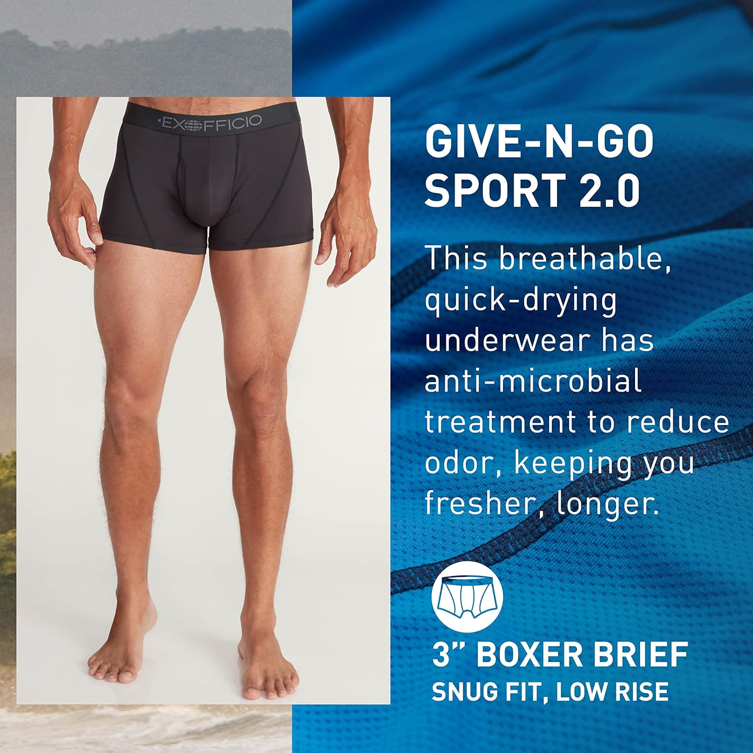 Exofficio Men'S Give-N-Go Sport Mesh 2.0 Boxer Brief 3" image number 5